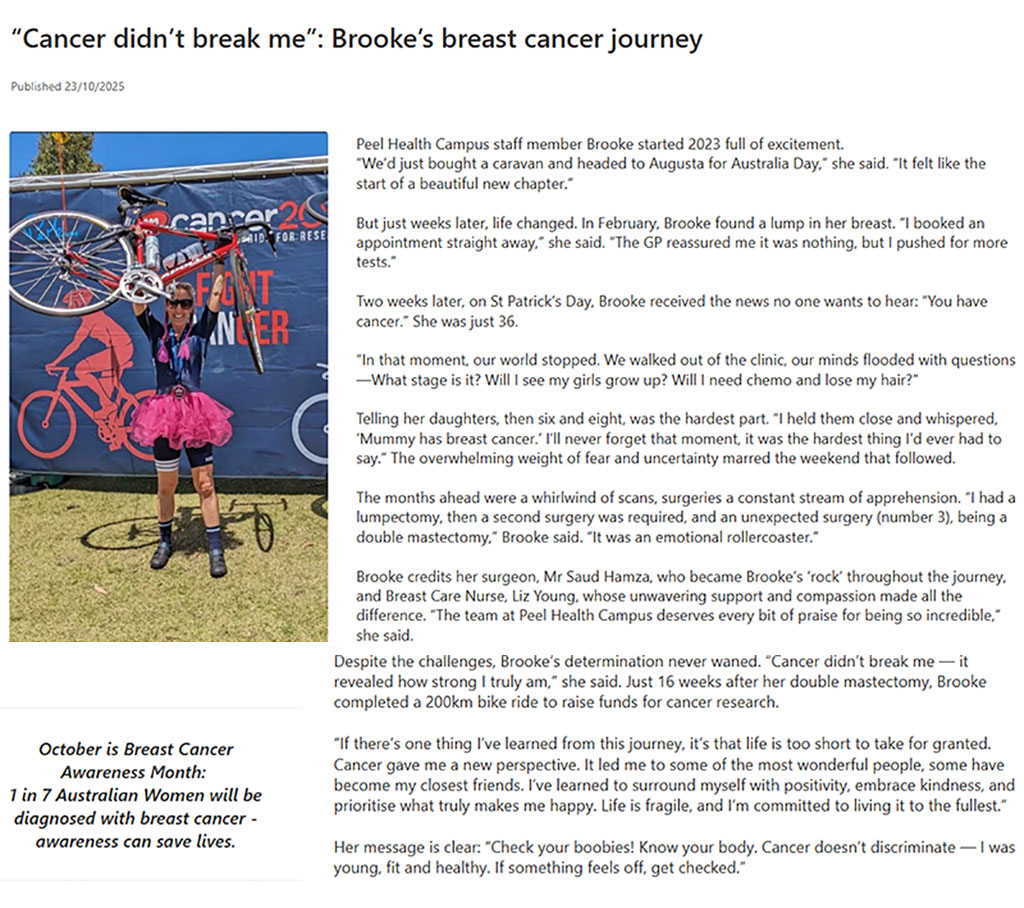 Cancer didn't break me: Brooke's breast cancer journey'